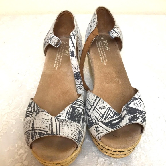Tom’s Platform Espadrille Sandals Size 7.5 - Picture 1 of 5